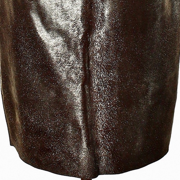Elie Tahari Mocha Metal Bennet Calf Hair Skirt - 6 - Picture 5 of 14